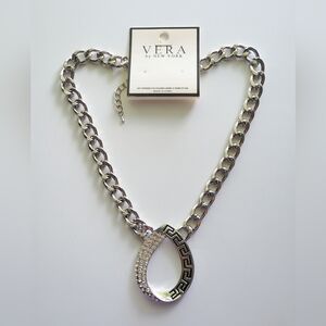 Rhinestone Greek Key Necklace
